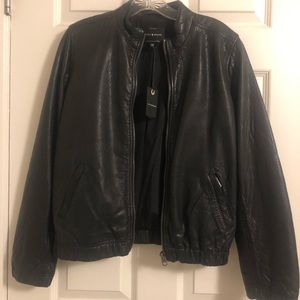 LuckyBrand Women’s Leather Bomber Jacket